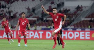Selebrasi penyerang Timnas Indonesia U-23, Jens Raven setelah membobol gawang Brunei Darussalama U-23 di Piala AFF U-23 2025.